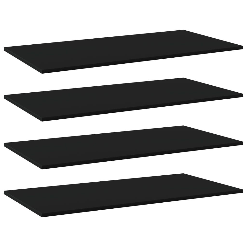 vidaXL Bookshelf Boards 4 pcs Black 31.5"x11.8"x0.6" Chipboard
