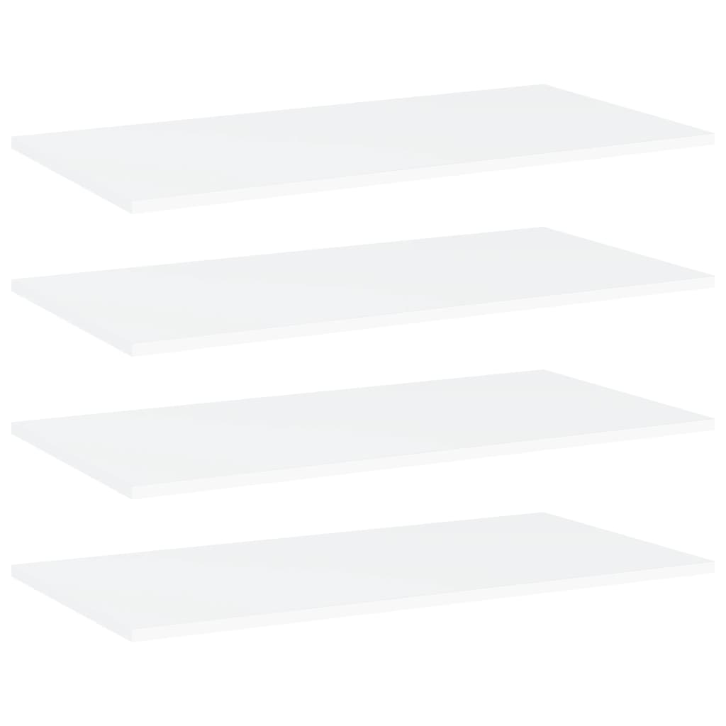vidaXL Bookshelf Boards 4 pcs White 31.5"x15.7"x0.6" Chipboard
