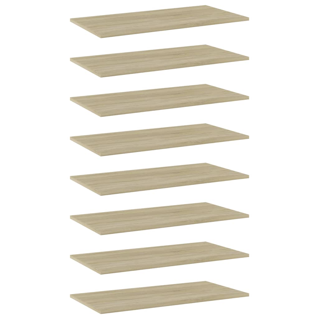 vidaXL Bookshelf Boards 8 pcs Sonoma Oak 31.5"x15.7"x0.6" Chipboard