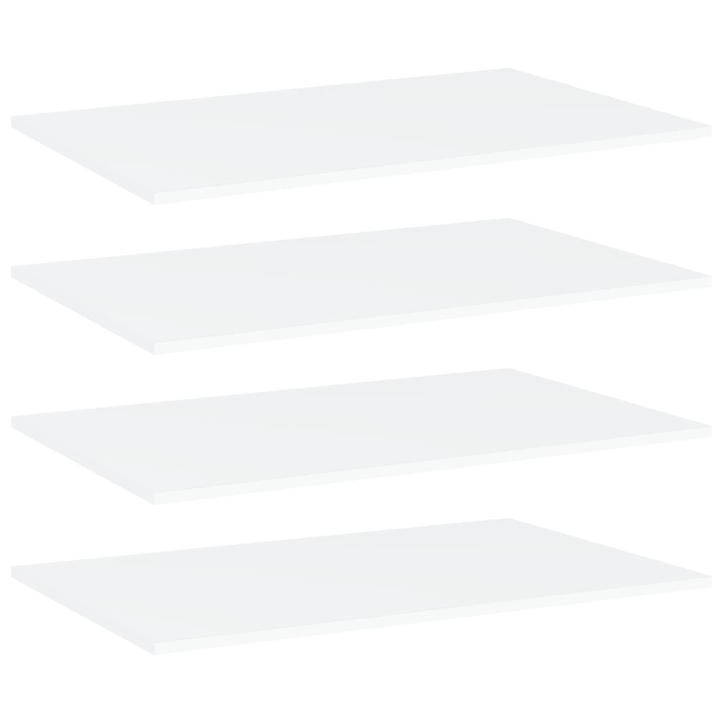 vidaXL Bookshelf Boards 4 pcs White 31.5"x19.7"x0.6" Chipboard