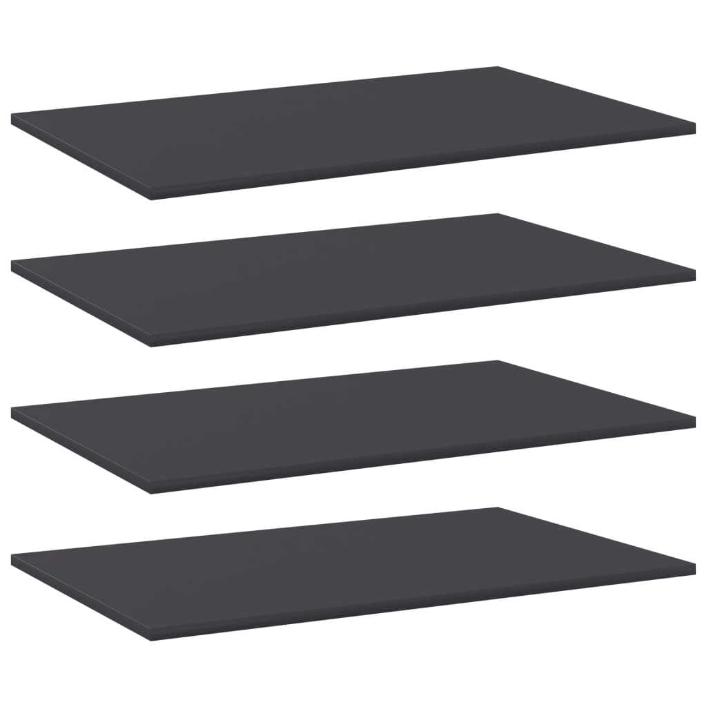 vidaXL Bookshelf Boards 4 pcs Gray 31.5"x19.7"x0.6" Chipboard