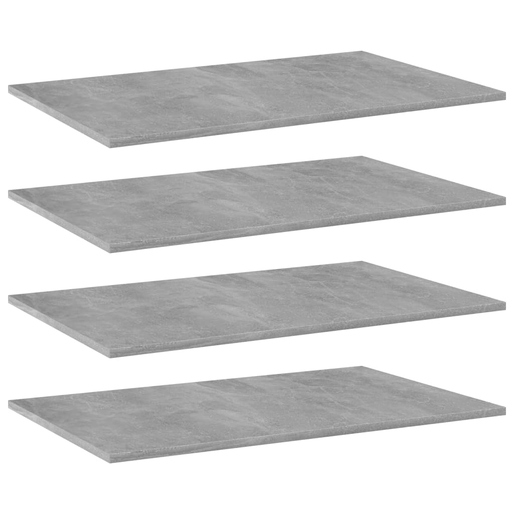 vidaXL Bookshelf Boards 4 pcs Concrete Gray 31.5"x19.7"x0.6" Chipboard