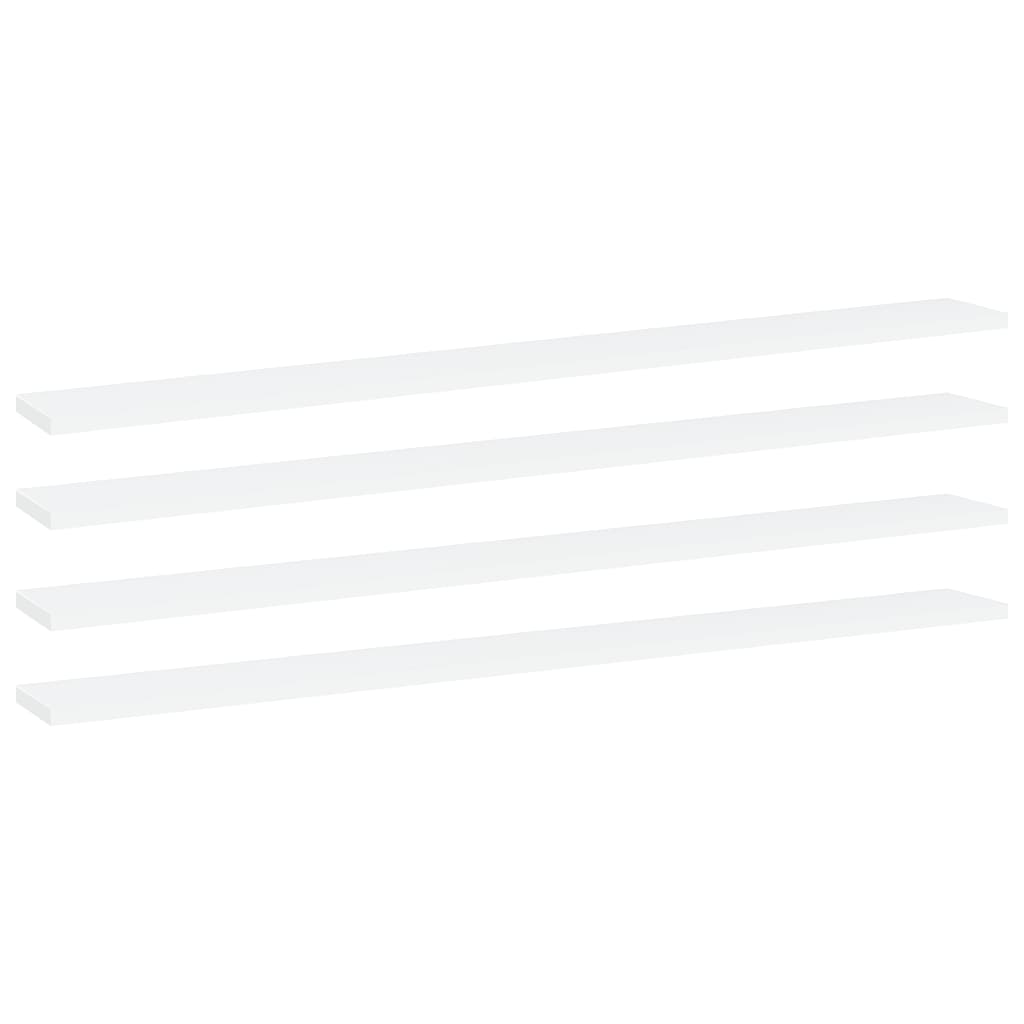 vidaXL Bookshelf Boards 4 pcs White 39.4"x3.9"x0.6" Chipboard