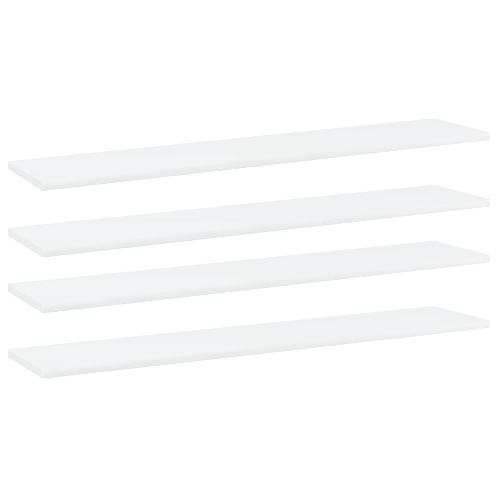 vidaXL Bookshelf Boards 4 pcs White 39.4"x7.9"x0.6" Chipboard