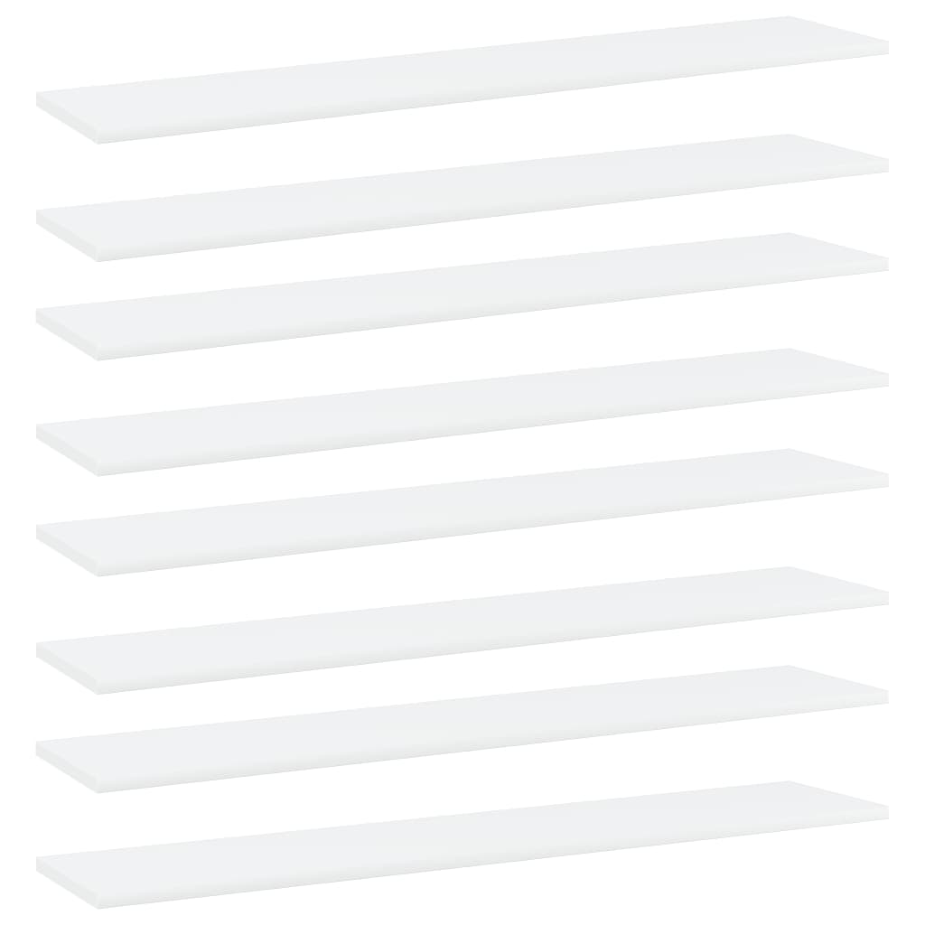vidaXL Bookshelf Boards 8 pcs White 39.4"x7.9"x0.6" Chipboard