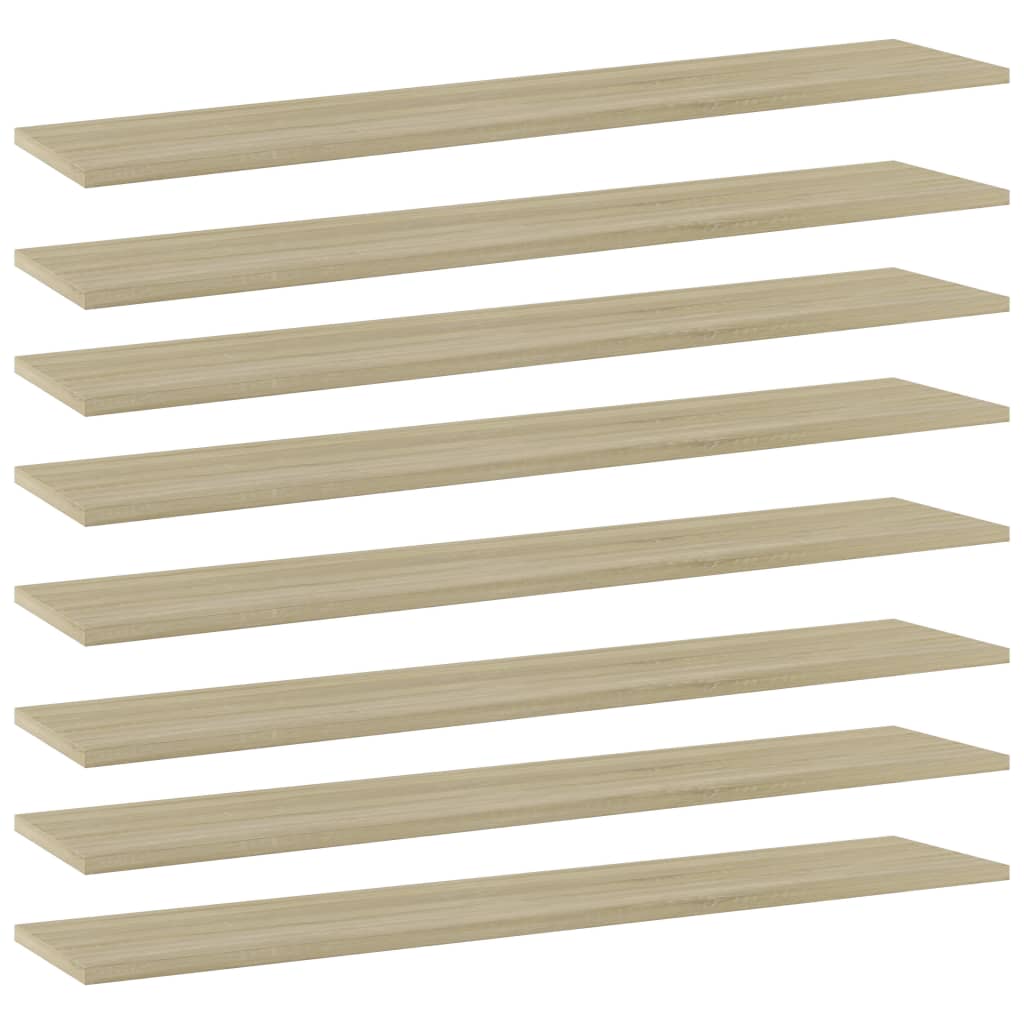 vidaXL Bookshelf Boards 8 pcs Sonoma Oak 39.4"x7.9"x0.6" Chipboard