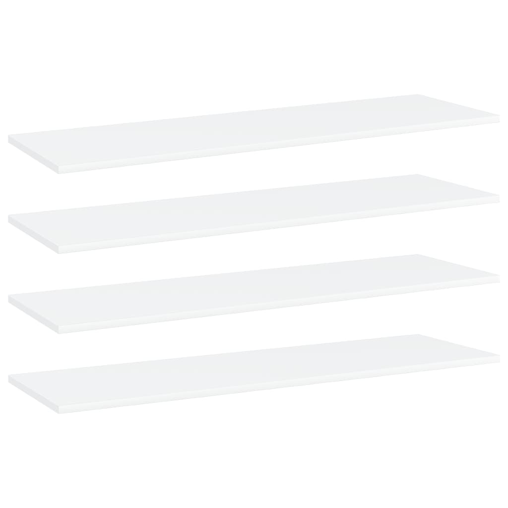 vidaXL Bookshelf Boards 4 pcs White 39.4"x11.8"x0.6" Chipboard
