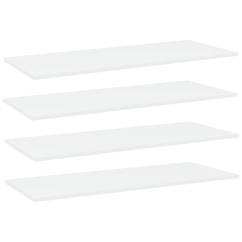 vidaXL Bookshelf Boards 4 pcs White 39.4"x15.7"x0.6" Chipboard