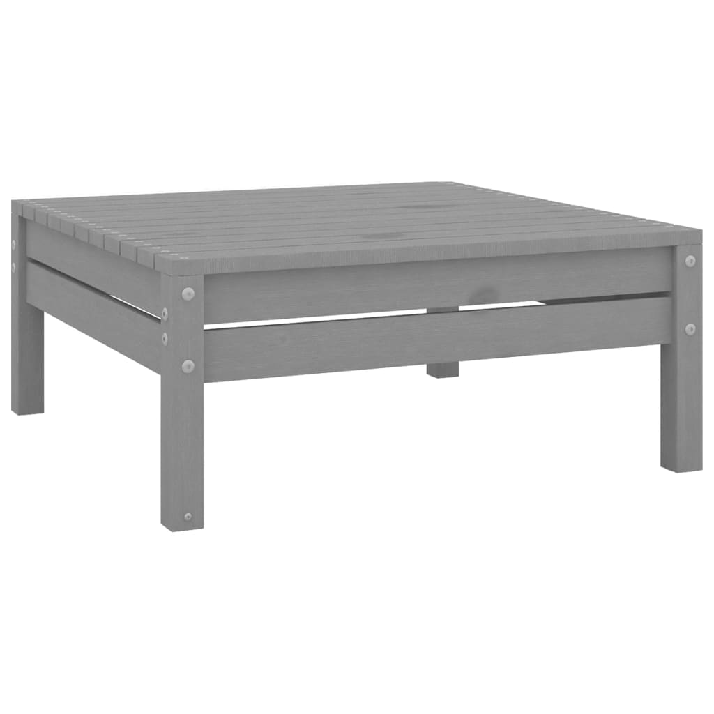 vidaXL Patio Footstool Gray Solid Pinewood