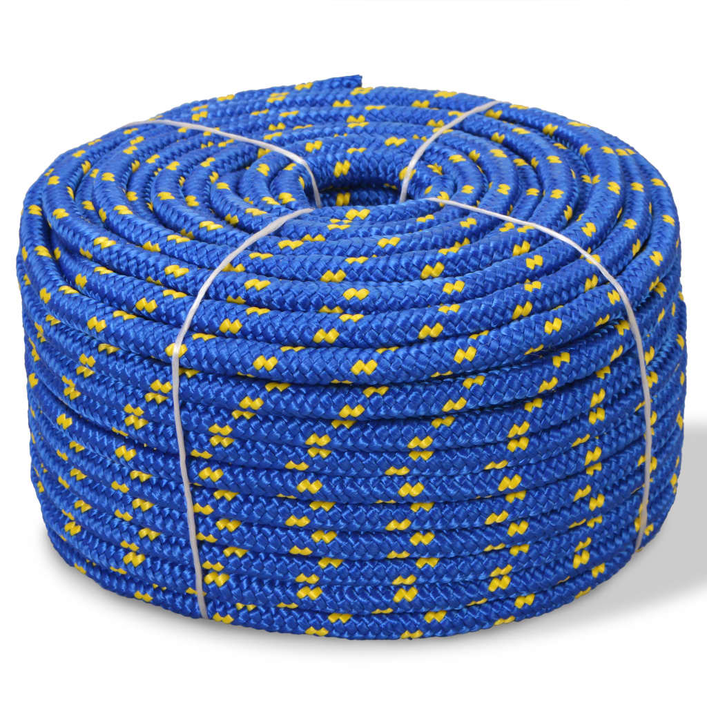 vidaXL Marine Rope Polypropylene 0.55" 1968.5" Blue