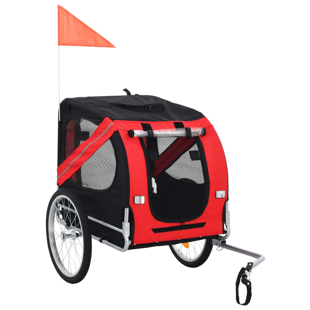 vidaXL Dog Bike Trailer Red and Black