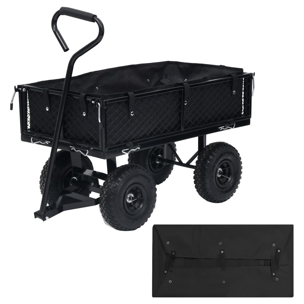 vidaXL Garden Cart Liner Black 33.9"x18.1"x8.7" Fabric