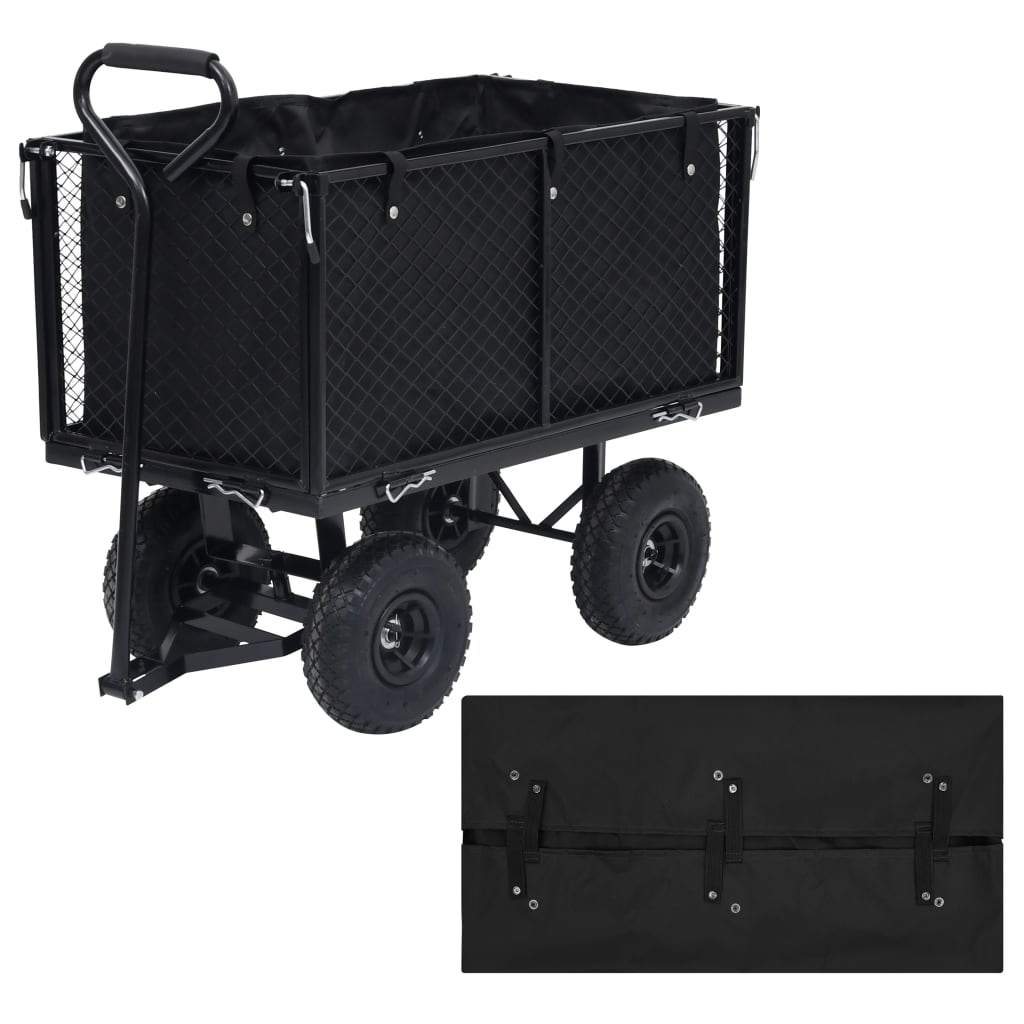 vidaXL Garden Cart Liner Black 33.9"x18.1"x16.1" Fabric