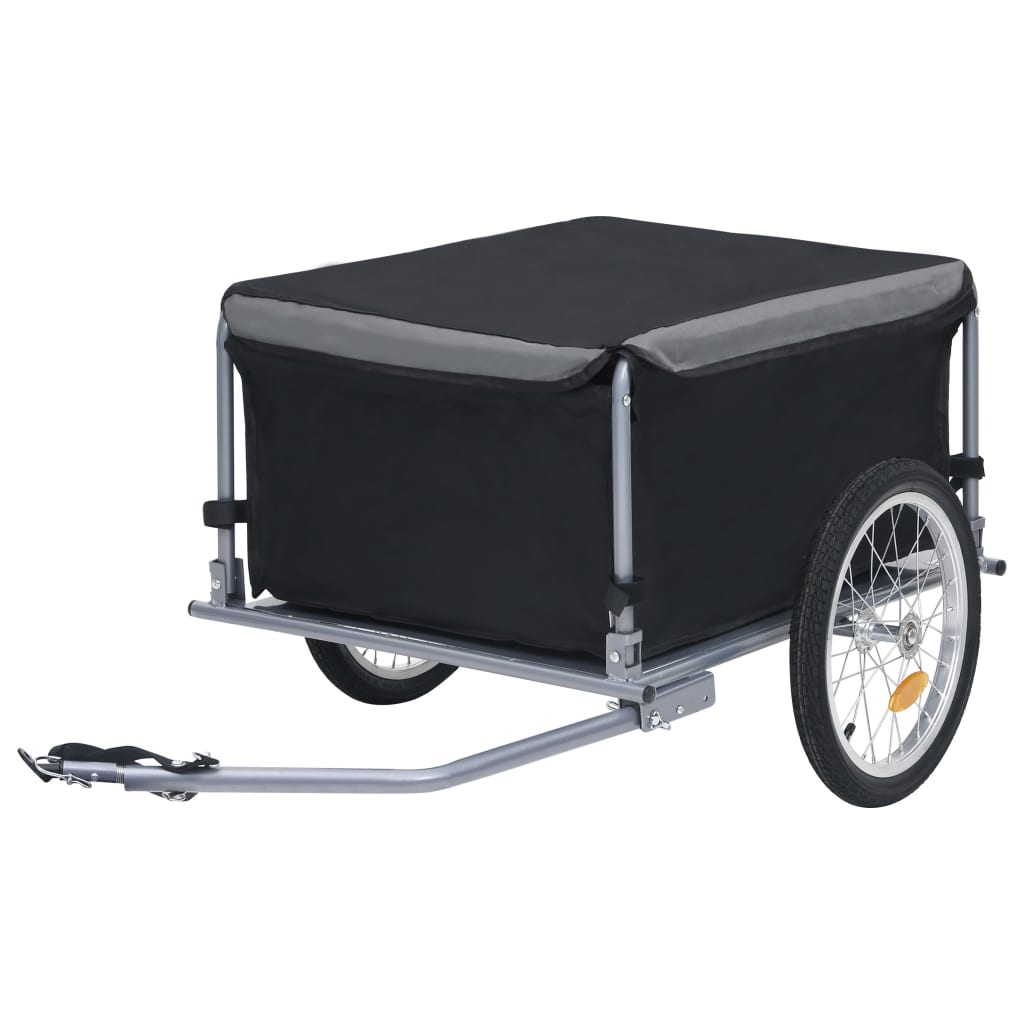 vidaXL Bike Cargo Trailer Black and Gray 143.3 lb