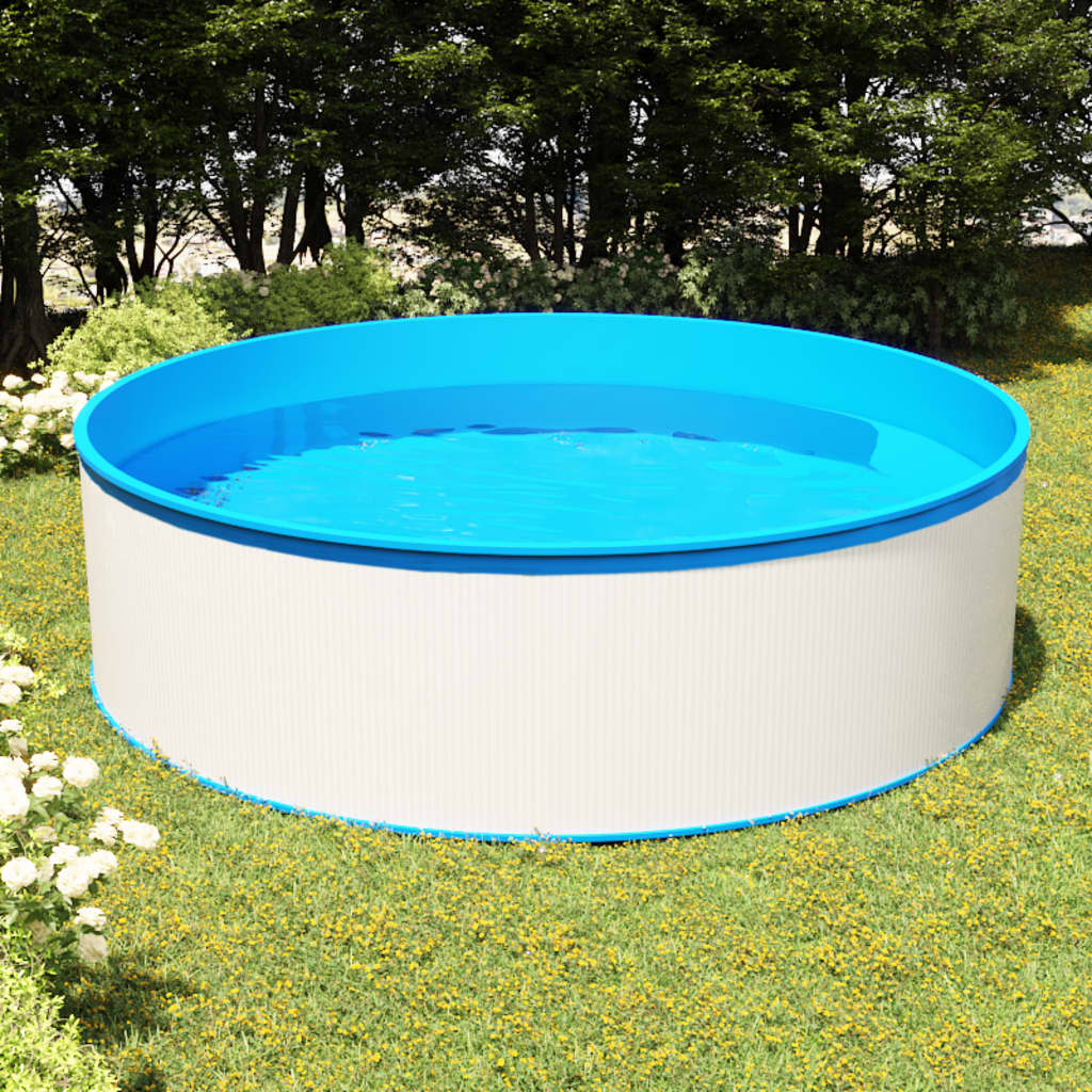 vidaXL Splasher Pool 137.8"x35.4" White