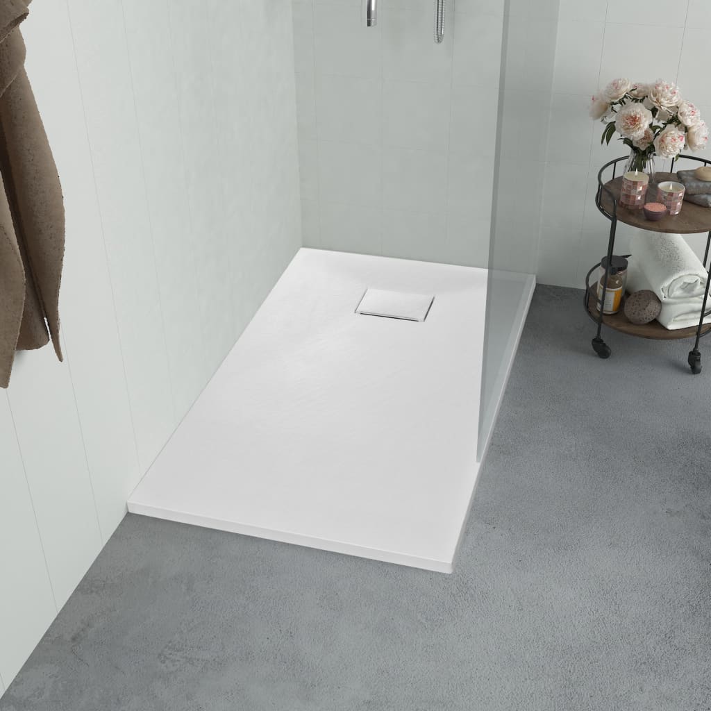 vidaXL Shower Base Tray SMC White 35.4"x27.6"