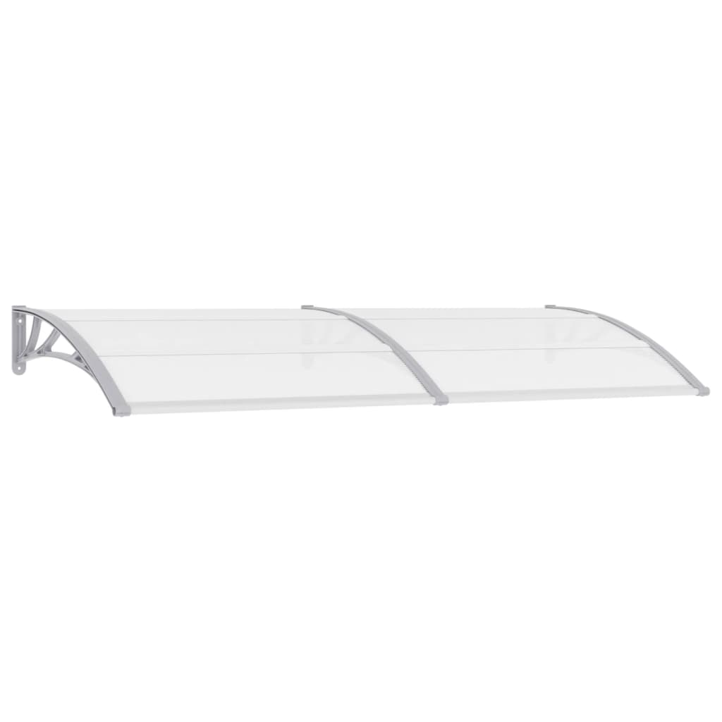 vidaXL Door Canopy Gray and Transparent94.5"x31.5" PC