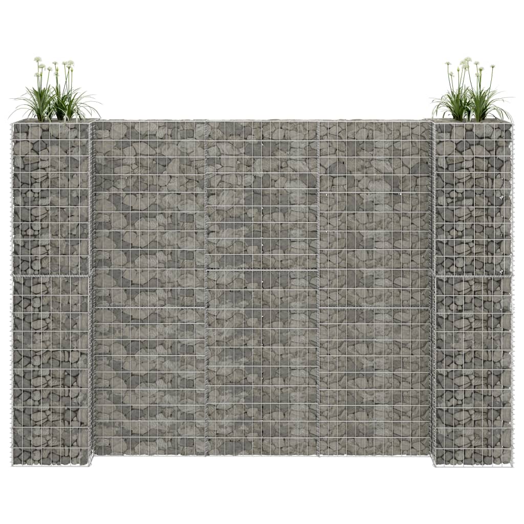 vidaXL H-Shaped Gabion Planter Steel Wire 102.4"x15.7"x70.9"