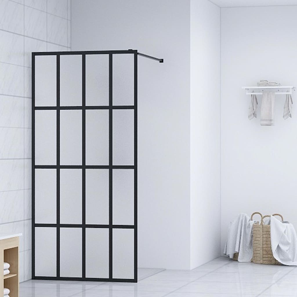 vidaXL Walk-in Shower Screen Frosted Tempered Glass 35.4"x76.8"