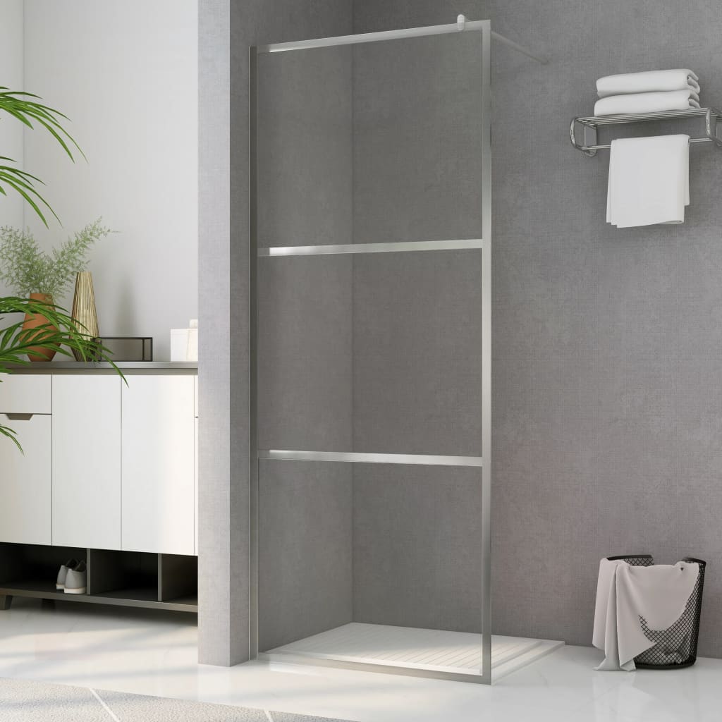 vidaXL Walk-in Shower Wall with Clear ESG Glass 45.3"x76.8"