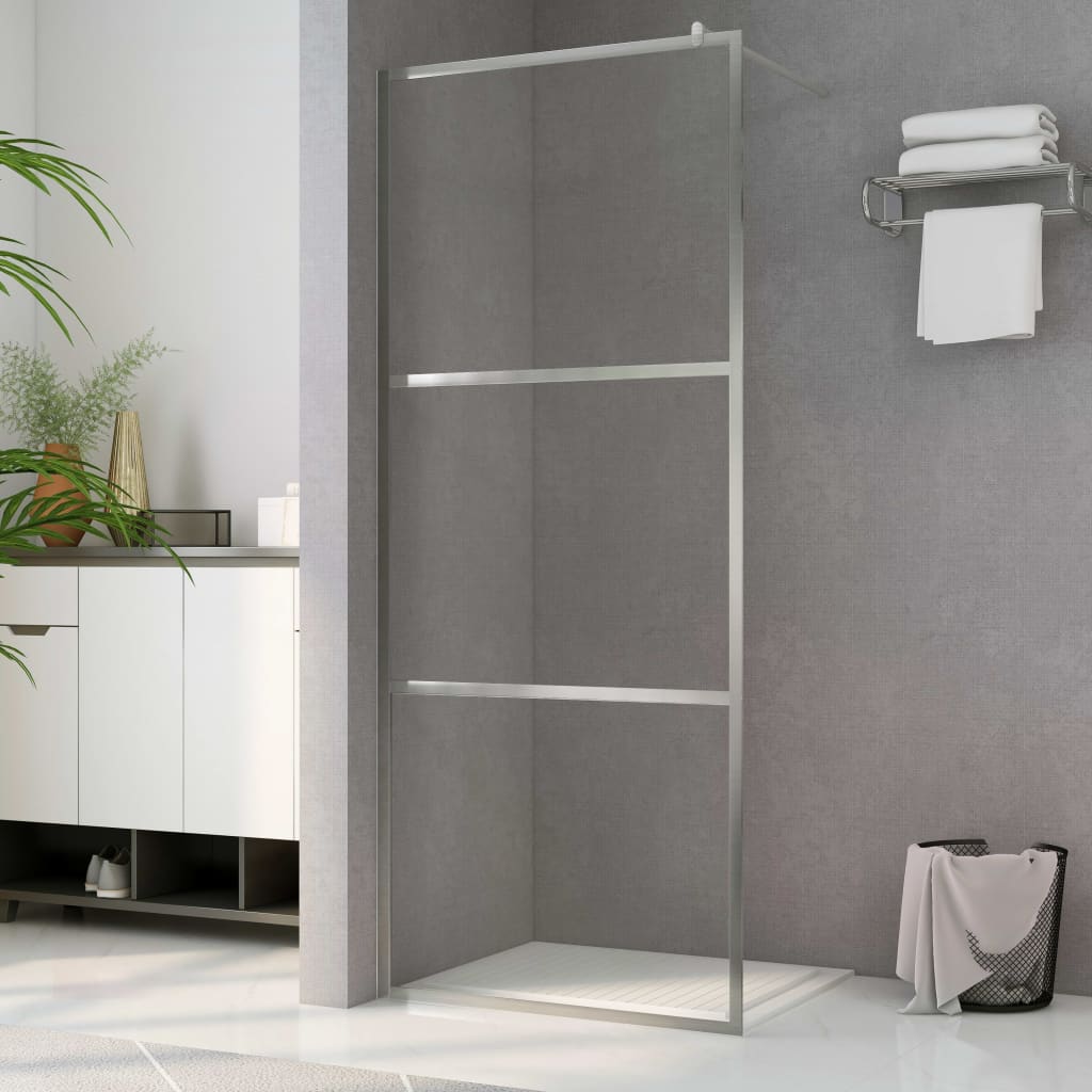 vidaXL Walk-in Shower Wall with Clear ESG Glass 55.1"x76.8"