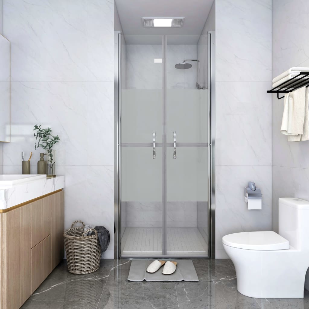 vidaXL Shower Door Half Frosted ESG 31.9"x74.8"