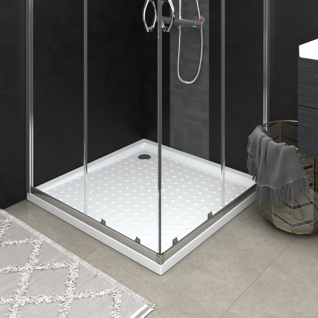 vidaXL Shower Base Tray with Dots White 35.4"x35.4"x1.6" ABS