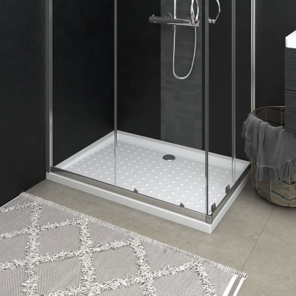 vidaXL Shower Base Tray with Dots White 27.6"x39.4"x1.6" ABS