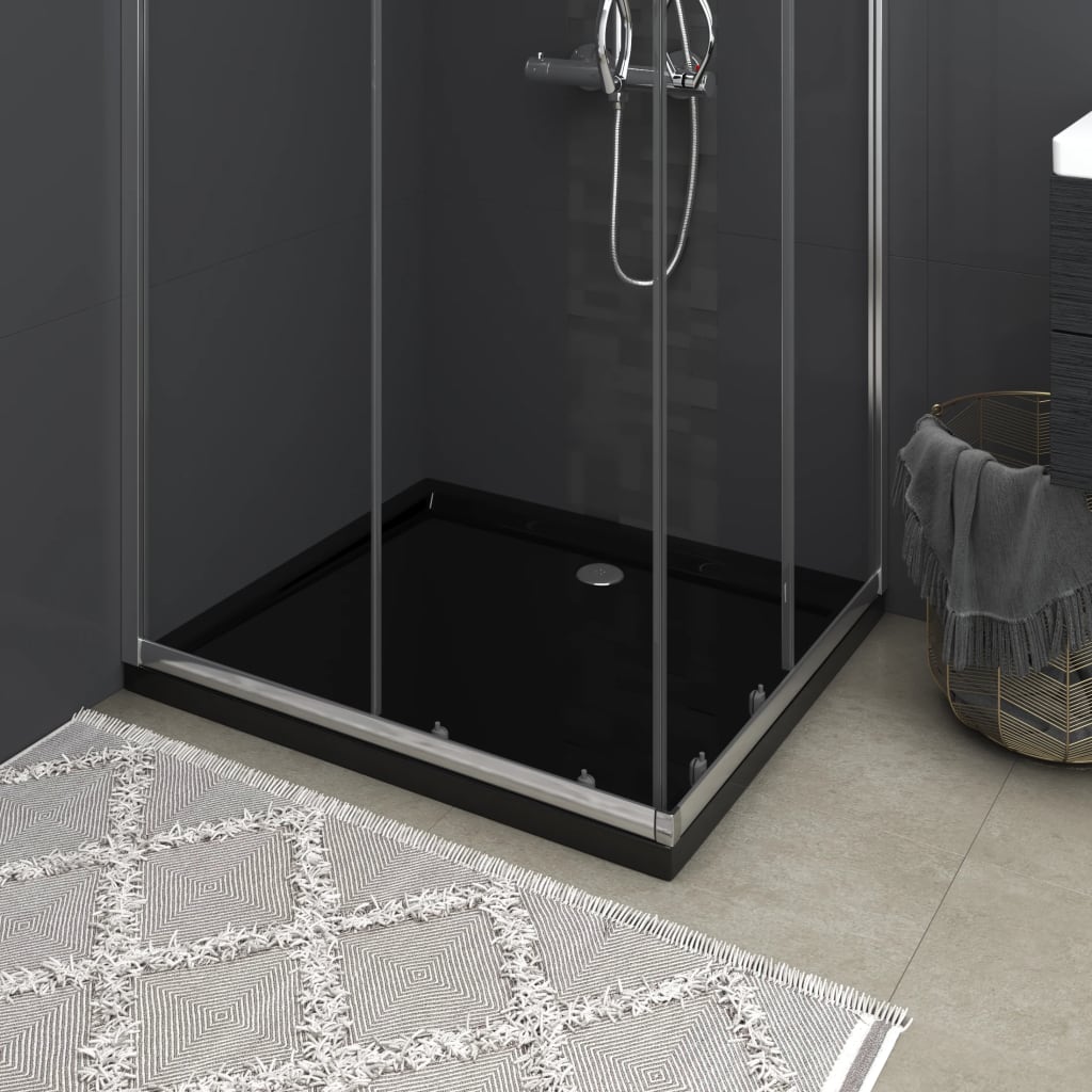 vidaXL Rectangular ABS Shower Base Tray Black 31.5"x35.4"