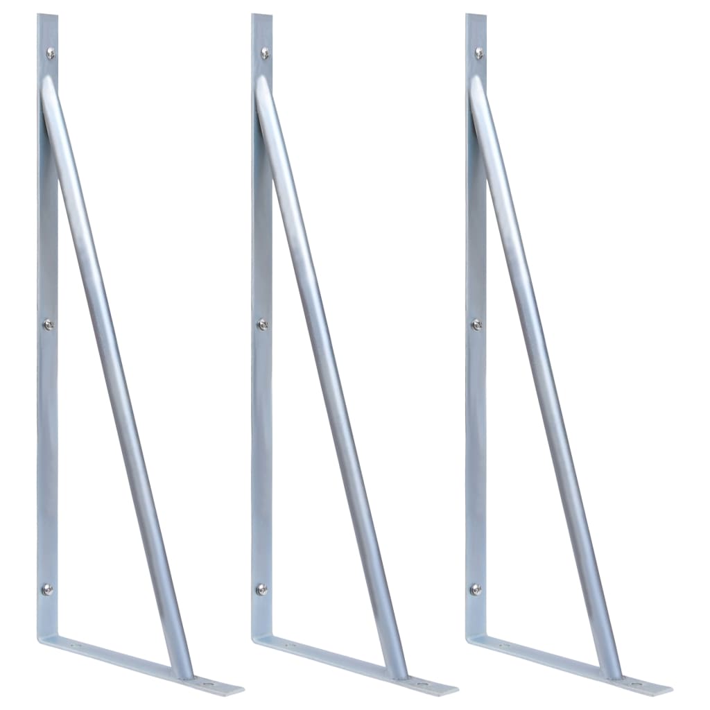 vidaXL Support Brackets for Fence Post 3 pcs Galvanized Steel