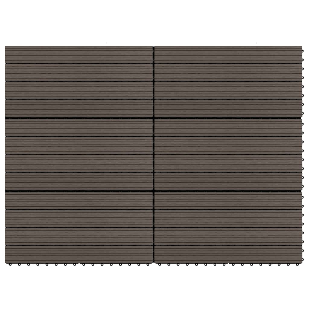 vidaXL Decking Tiles 6 pcs WPC 23.6"x11.8" 11.6 ft2 Dark Brown