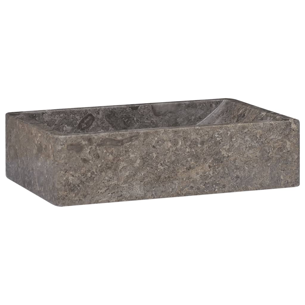 vidaXL Sink 17.7"x11.8"x4.7" Marble High Gloss Gray