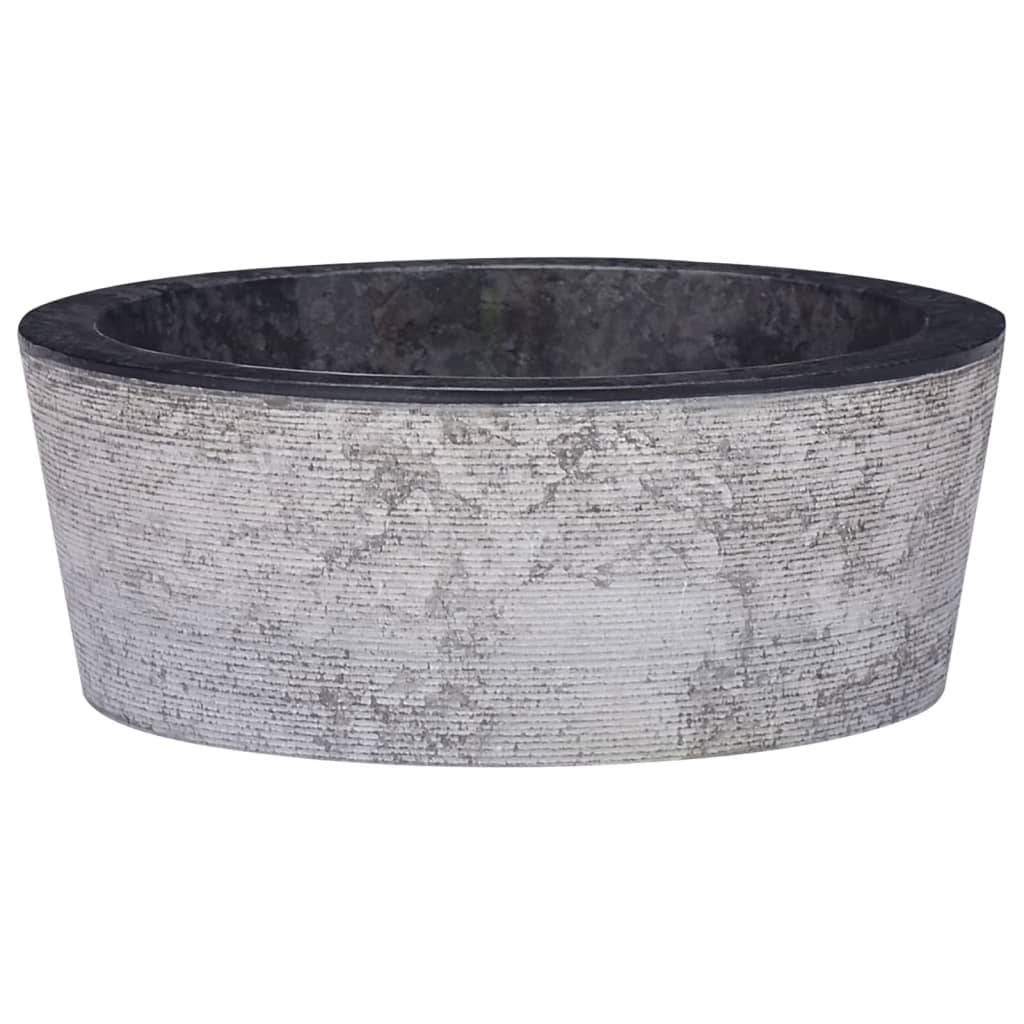 vidaXL Sink Black  15.7"x5.9" Marble