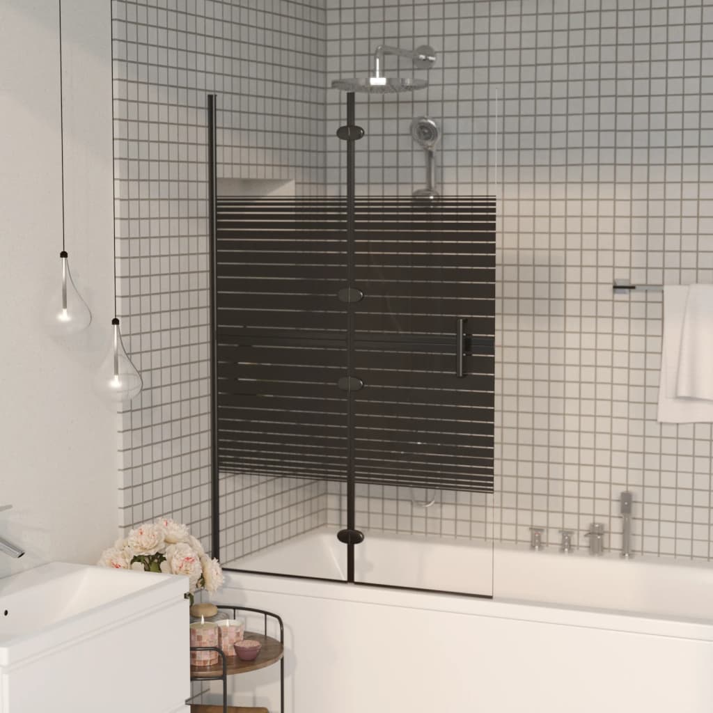 vidaXL Folding Shower Enclosure ESG 31.5"x55.1" Black