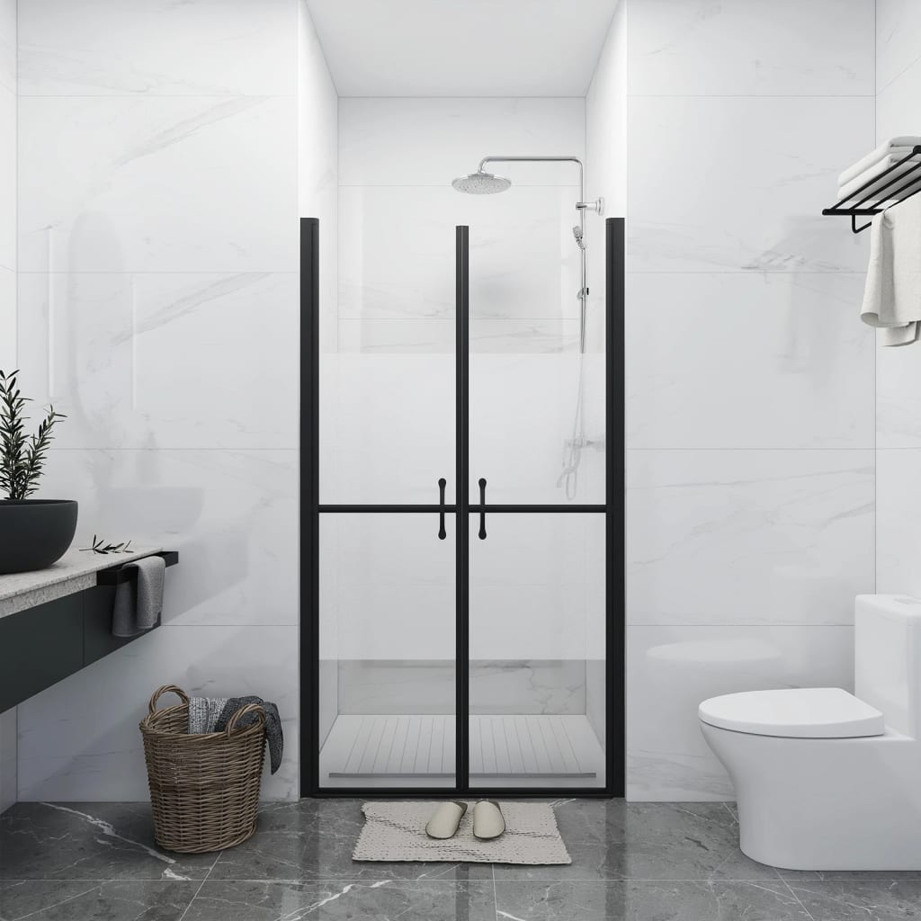 vidaXL Shower Door Half Frosted ESG (28.7"-29.9")x74.8"