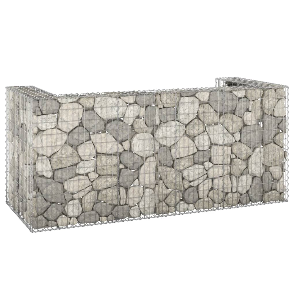 vidaXL Gabion Wall for Garbage Bins Galvanized Steel 100"x39.4"x43.3"