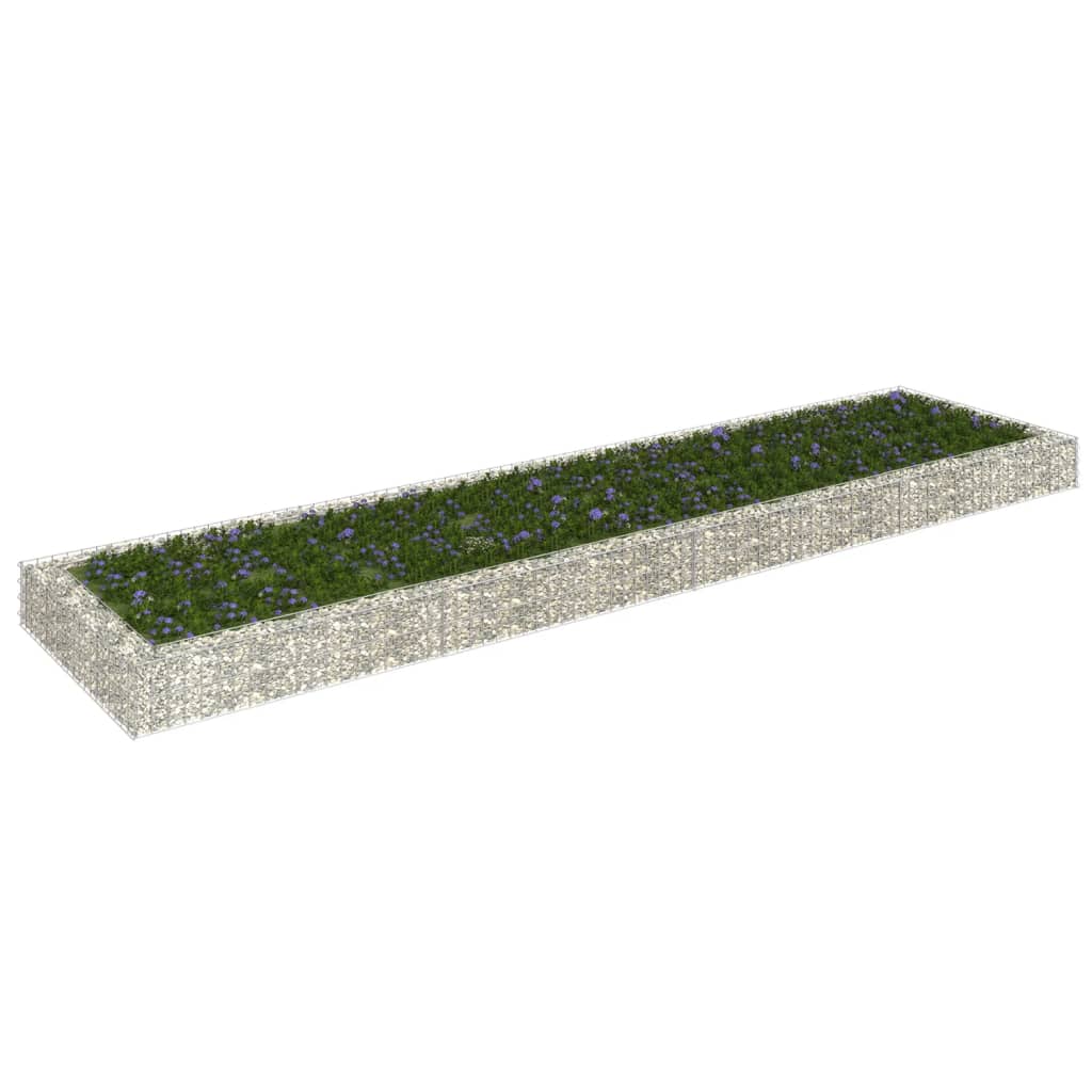 vidaXL Gabion Raised Bed Galvanized Steel 157.5"x39.4"x7.9"