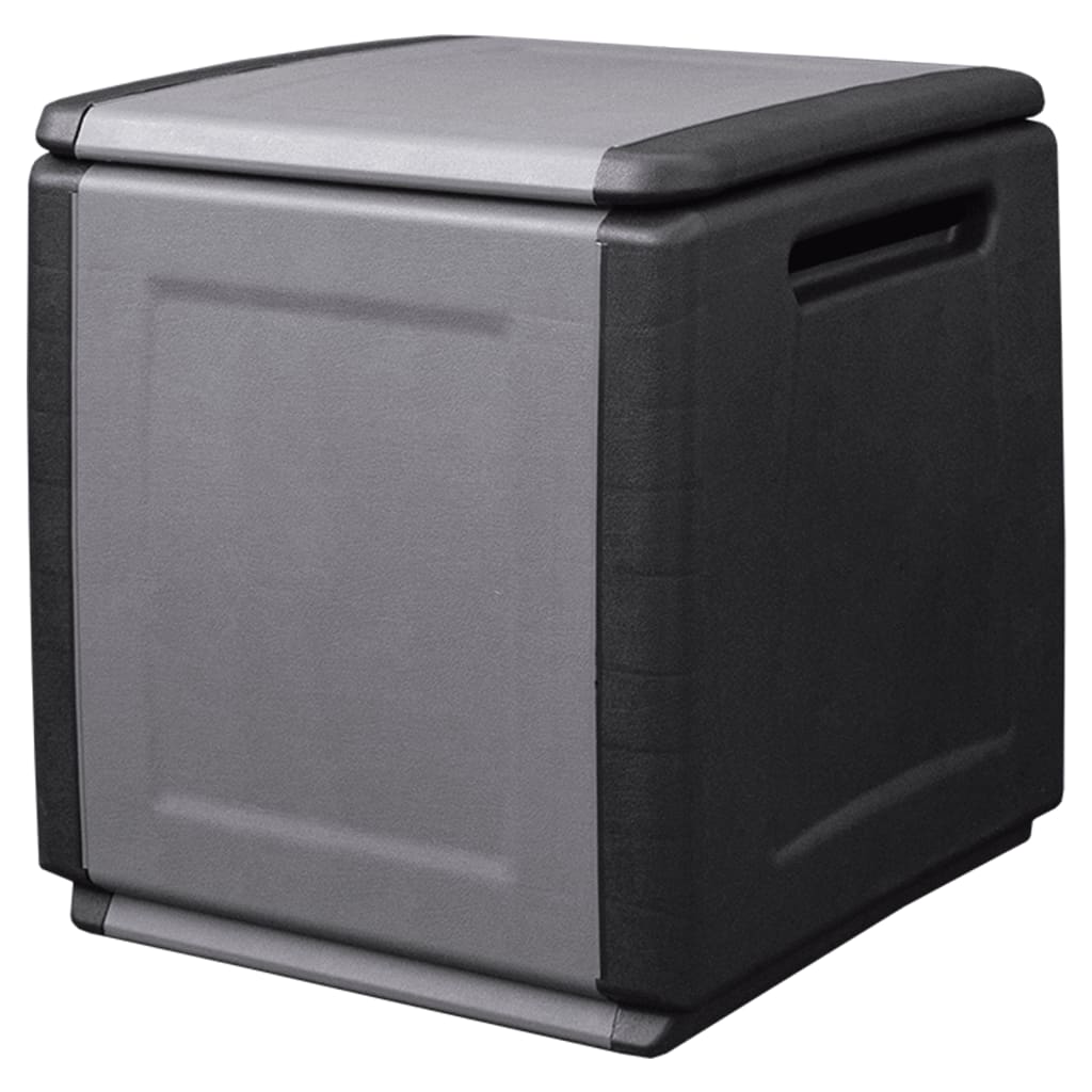 vidaXL Patio Storage Box 21.3"x20.9"x22.4" 34.3 gal Dark Gray and Black