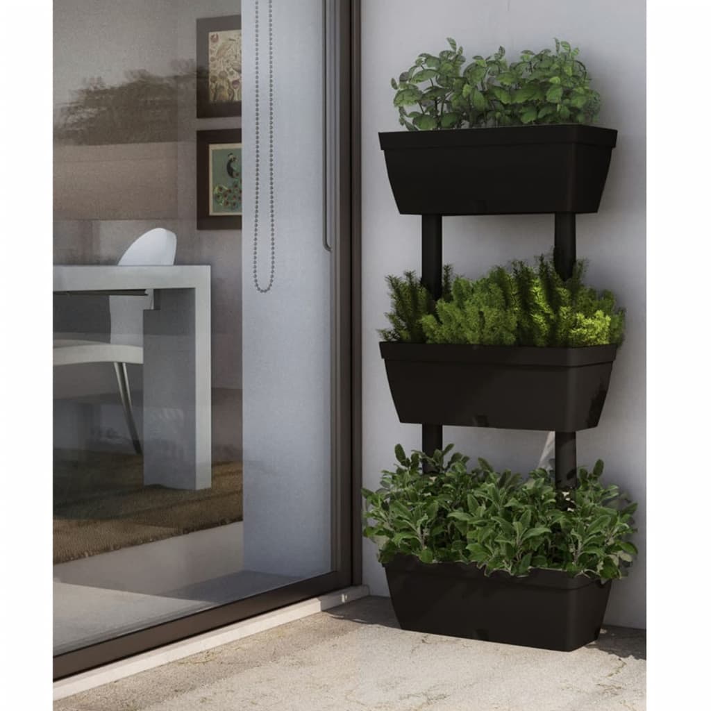 vidaXL Garden Planter 3 pcs 39.4" Anthracite