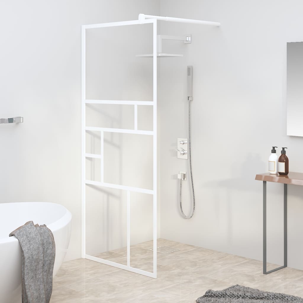 vidaXL Walk-in Shower Wall 31.5"x76.8" ESG Glass White