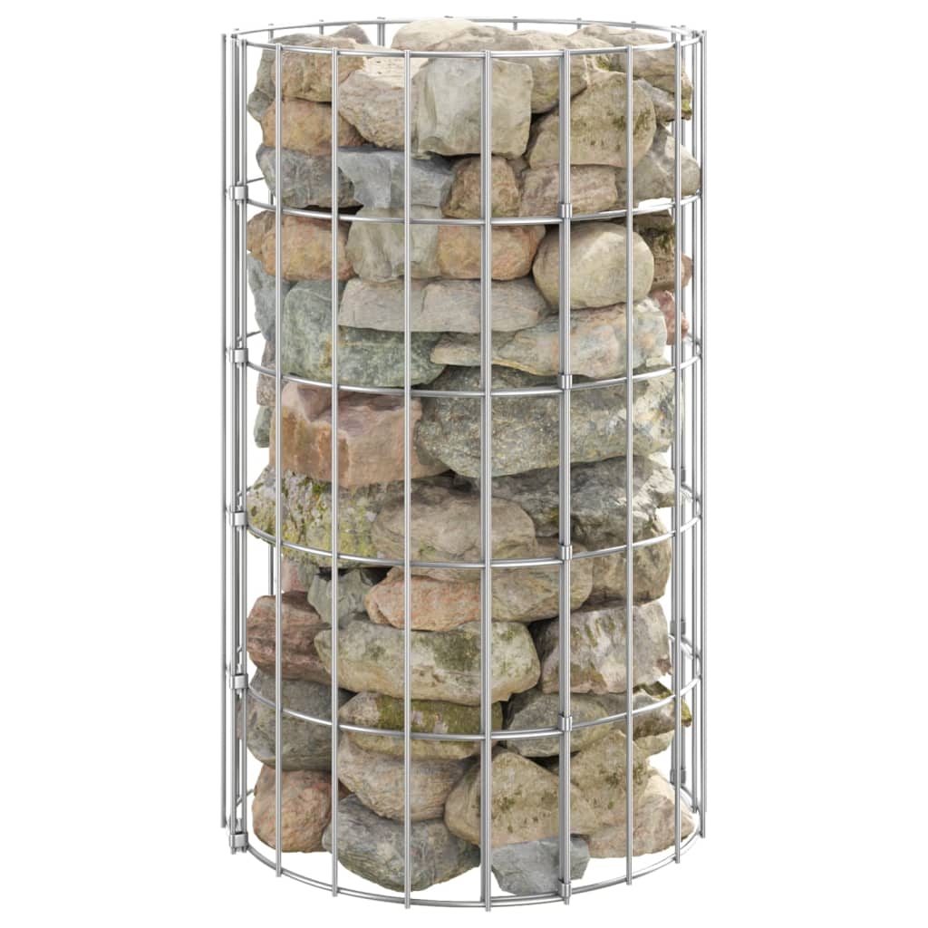 vidaXL Circular Gabion Pole Galvanized Steel  11.8"x19.7"