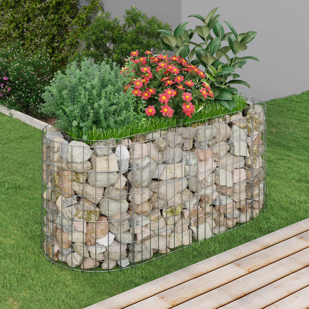 vidaXL Gabion Raised Bed Galvanized Iron 47.2"x19.7"x19.7"