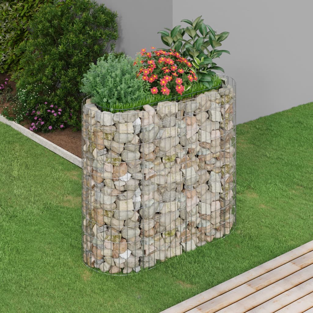 vidaXL Gabion Raised Bed Galvanized Iron 47.2"x19.7"x39.4"