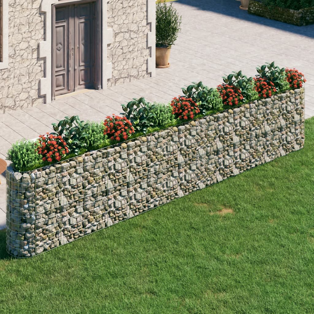 vidaXL Gabion Raised Bed Galvanized Iron 212.6"x19.7"x39.4"