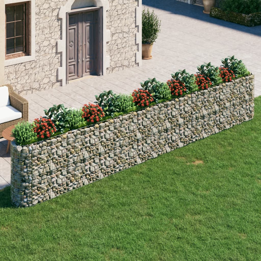 vidaXL Gabion Raised Bed Galvanized Iron 240.2"x19.7"x39.4"