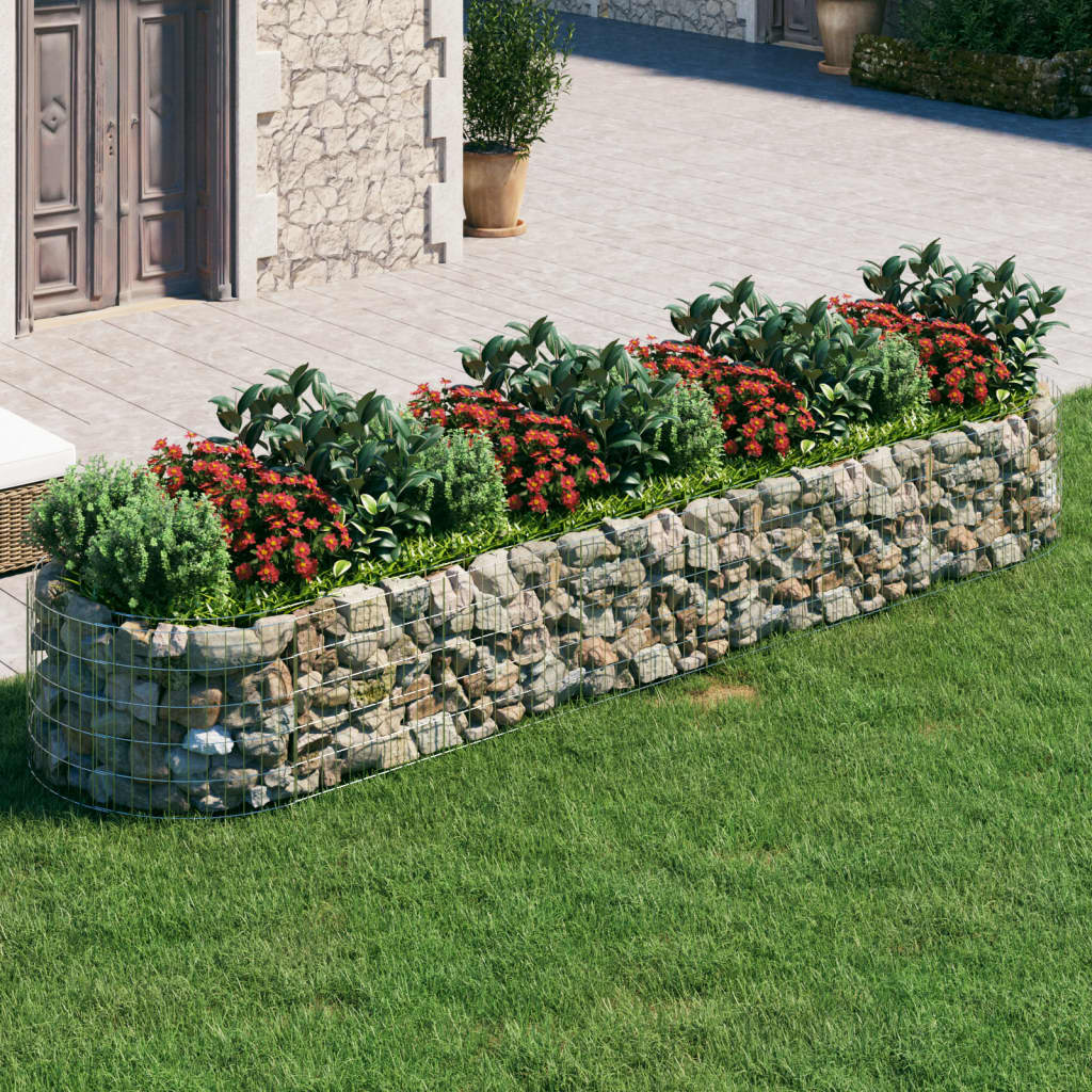 vidaXL Gabion Raised Bed Galvanized Iron 157.5"x39.4"x19.7"