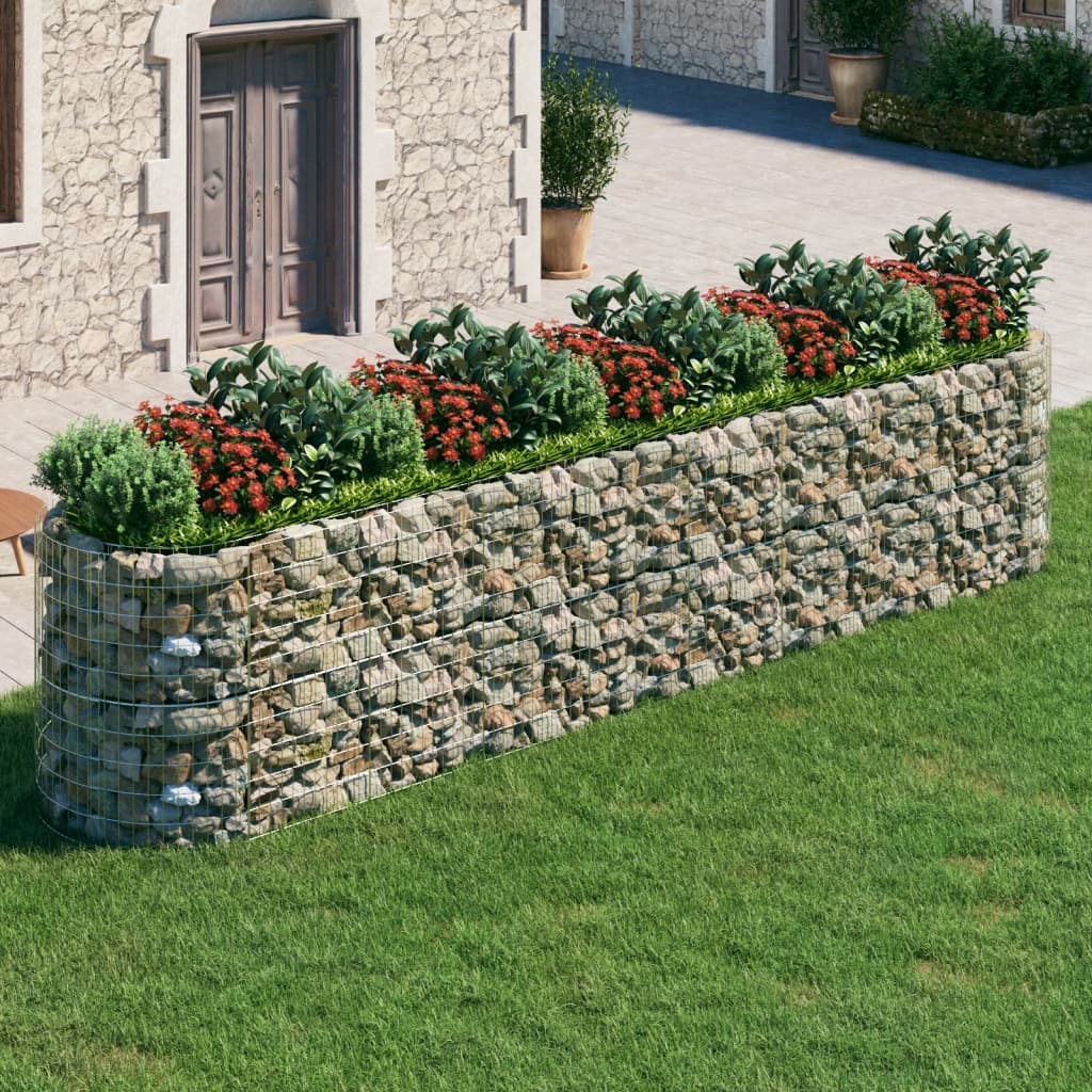 vidaXL Gabion Raised Bed Galvanized Iron 196.9"x39.4"x39.4"