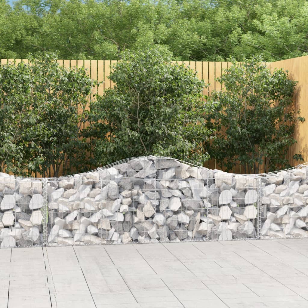 vidaXL Arched Gabion Basket 78.7"x11.8"x23.6"/31.5" Galvanized Iron