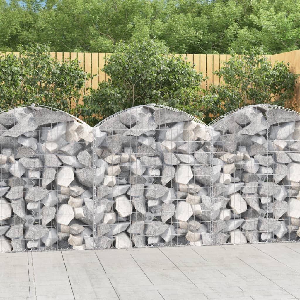 vidaXL Arched Gabion Basket 39.4"x11.8"x39.4"/47.2" Galvanized Iron