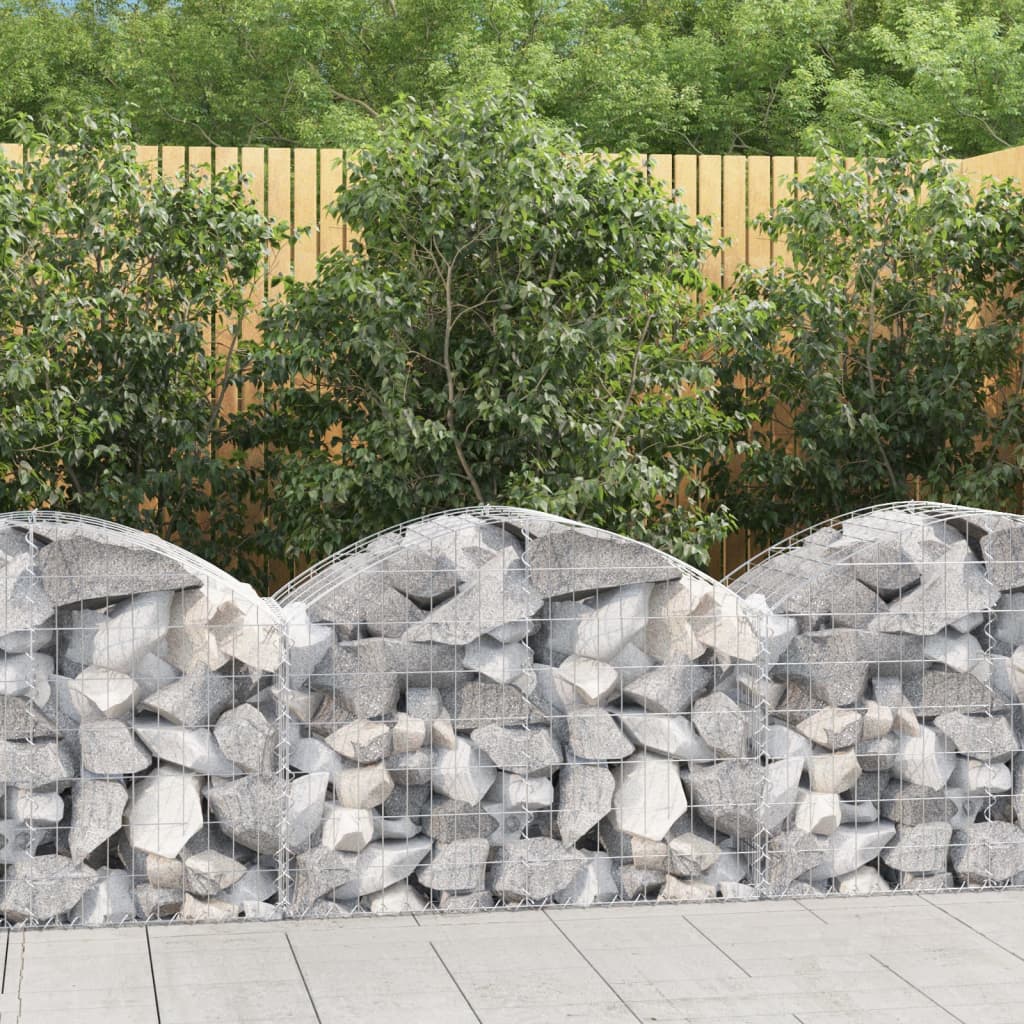 vidaXL Arched Gabion Basket 39.4"x19.7"x23.6"/31.5" Galvanized Iron